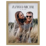 Plakat ślubny – zdjęcie pary młodej