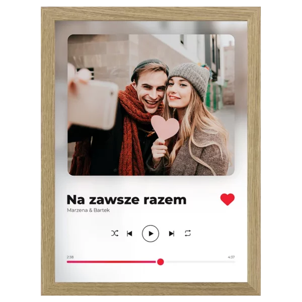 Plakat na Walentynki w stylu Spotify