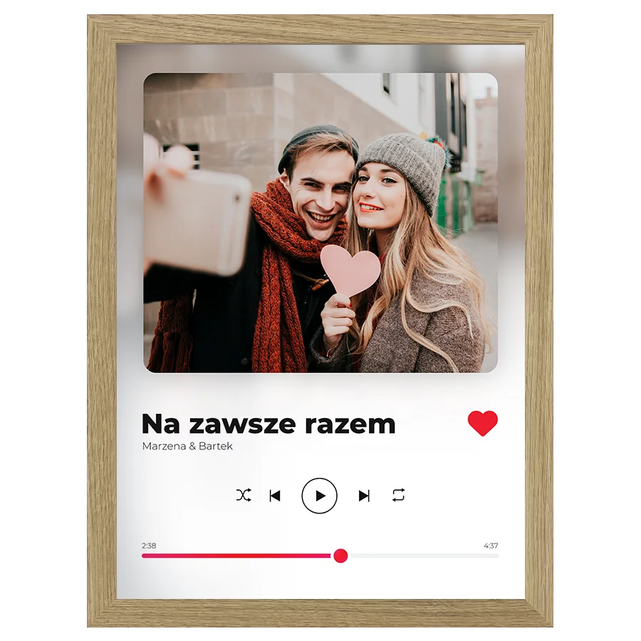 Plakat na Walentynki w stylu Spotify