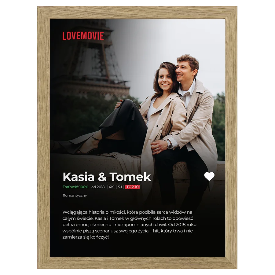 Plakat w stylu Netflix z personalizacją